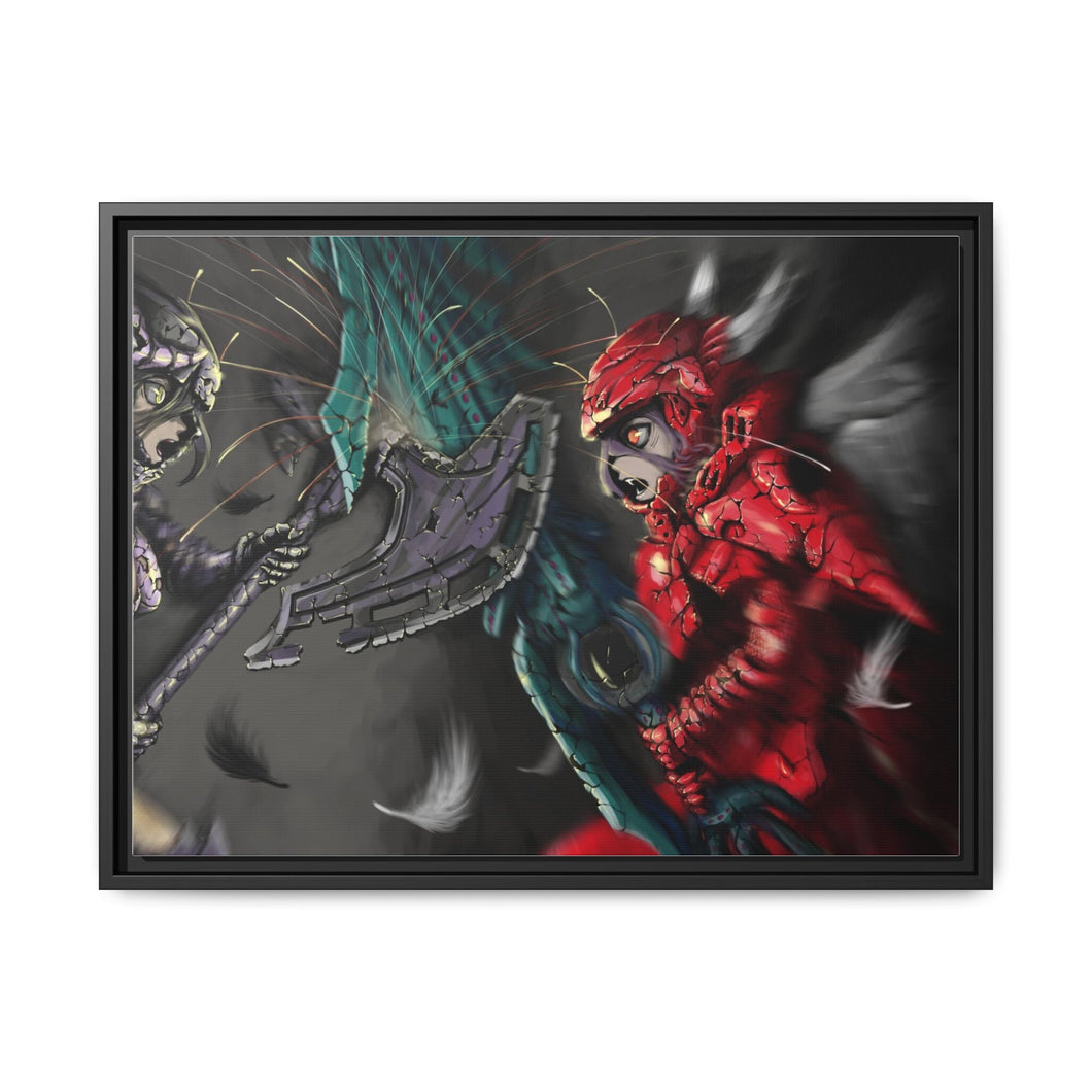Albedo Vs Shaltear Canvas Framed Art Print