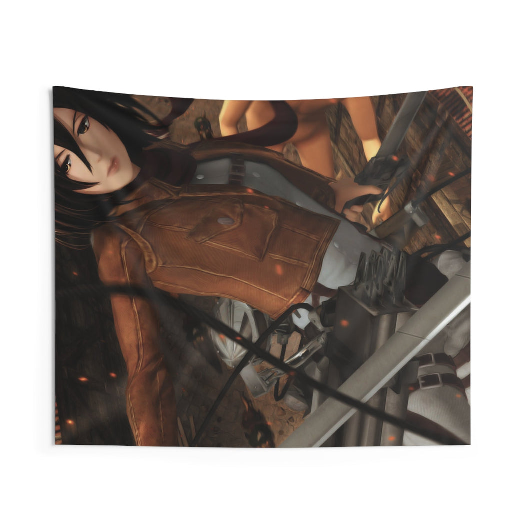Mikasa vs titans Indoor Wall Tapestry