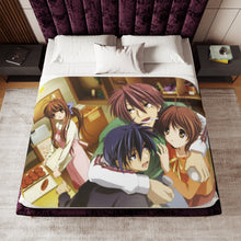 Load image into Gallery viewer, Clannad Tomoya Okazaki, Nagisa Furukawa, Akio Furukawa, Sanae Furukawa Sherpa Blanket
