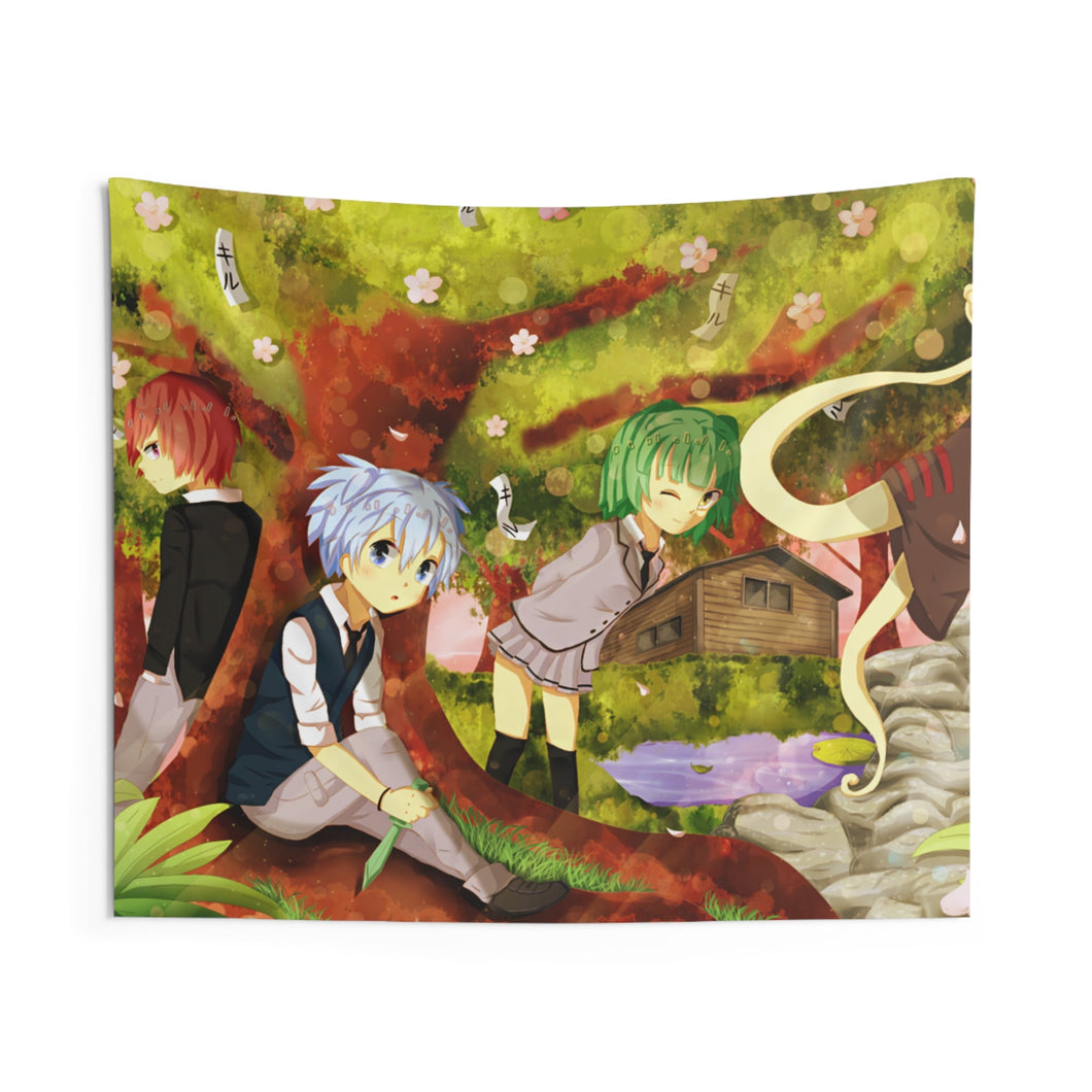 Karma,Nagisa,Kaede and Koro-sensei Indoor Wall Tapestry