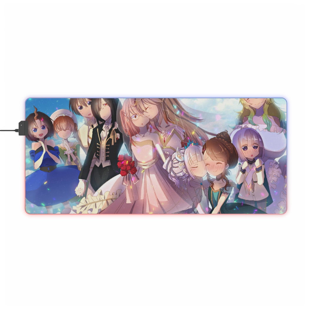 Miss Kobayashi's Dragon Maid Kanna Kamui, Elma, Fafnir, Kobayashi, Kobayashi San Chi No Maid Dragon RGB LED Mouse Pad (Desk Mat)