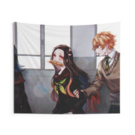 Nezuko Kamado Zenitsu Agatsuma Indoor Wall Tapestry