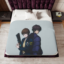 Load image into Gallery viewer, Psycho-Pass Inspecter and a villain Sherpa Blanket
