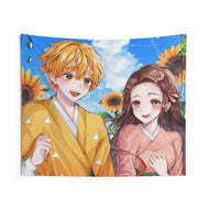 Nezuko Kamado Zenitsu Agatsuma Indoor Wall Tapestry