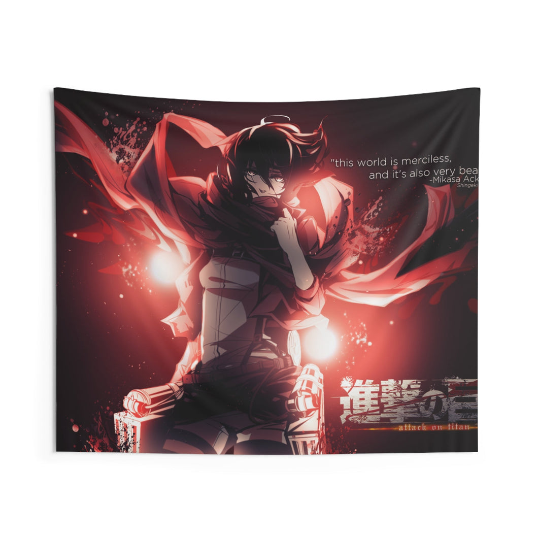 Shingeki no Kyojin - Mikasa Ackerman Indoor Wall Tapestry