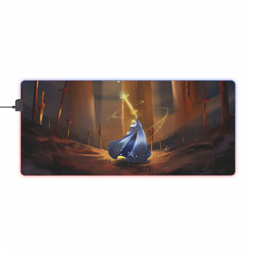 Saber, Woman Warrior RGB LED Mouse Pad (Desk Mat)