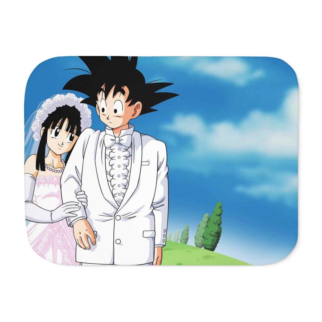 Goku and Chi-Chi Marriage Sherpa Blanket