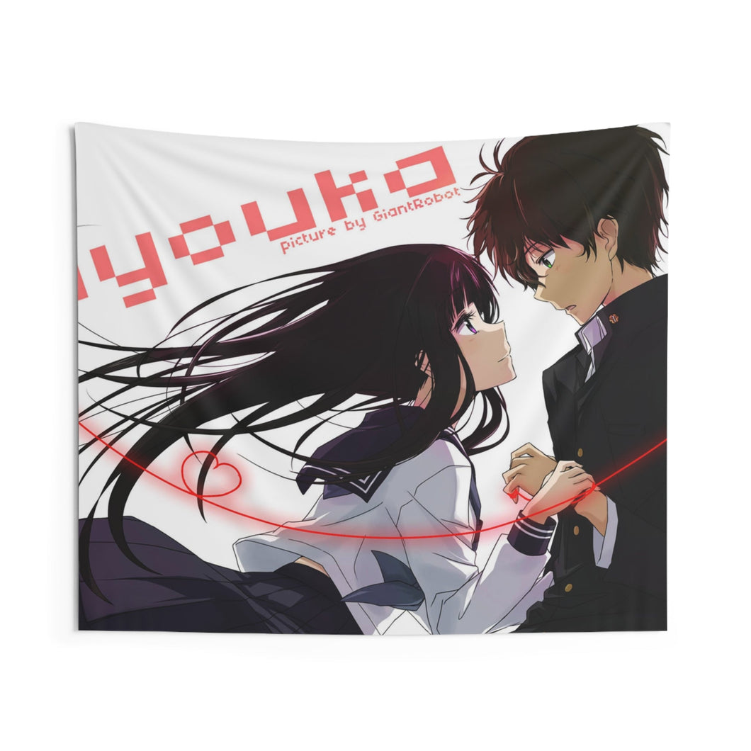 Eru Chitanda  And Hōtarō Orekiholding hands together Indoor Wall Tapestry