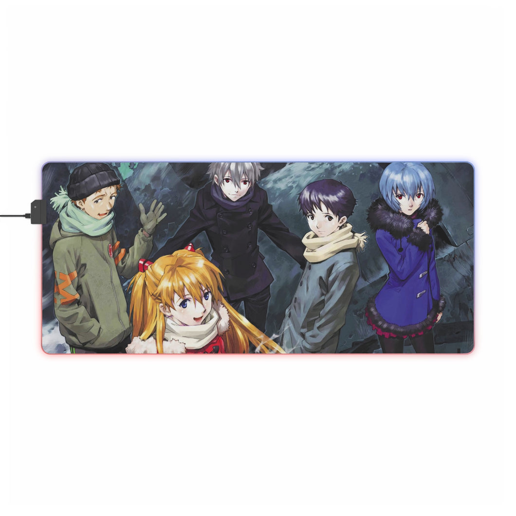 Neon Genesis Evangelion Shinji Ikari, Rei Ayanami, Kaworu Nagisa RGB LED Mouse Pad (Desk Mat)