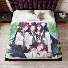 Load image into Gallery viewer, Hyouka Eru Chitanda, Mayaka Ibara, Fuyumi Irisu, Kaho Juumonji Sherpa Blanket
