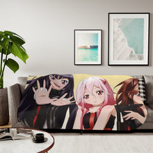 Load image into Gallery viewer, Guilty Crown Inori Yuzuriha, Ayase Shinomiya, Tsugumi Sherpa Blanket
