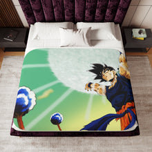 Load image into Gallery viewer, Goku&#39;s Spirit Bomb Sherpa Blanket
