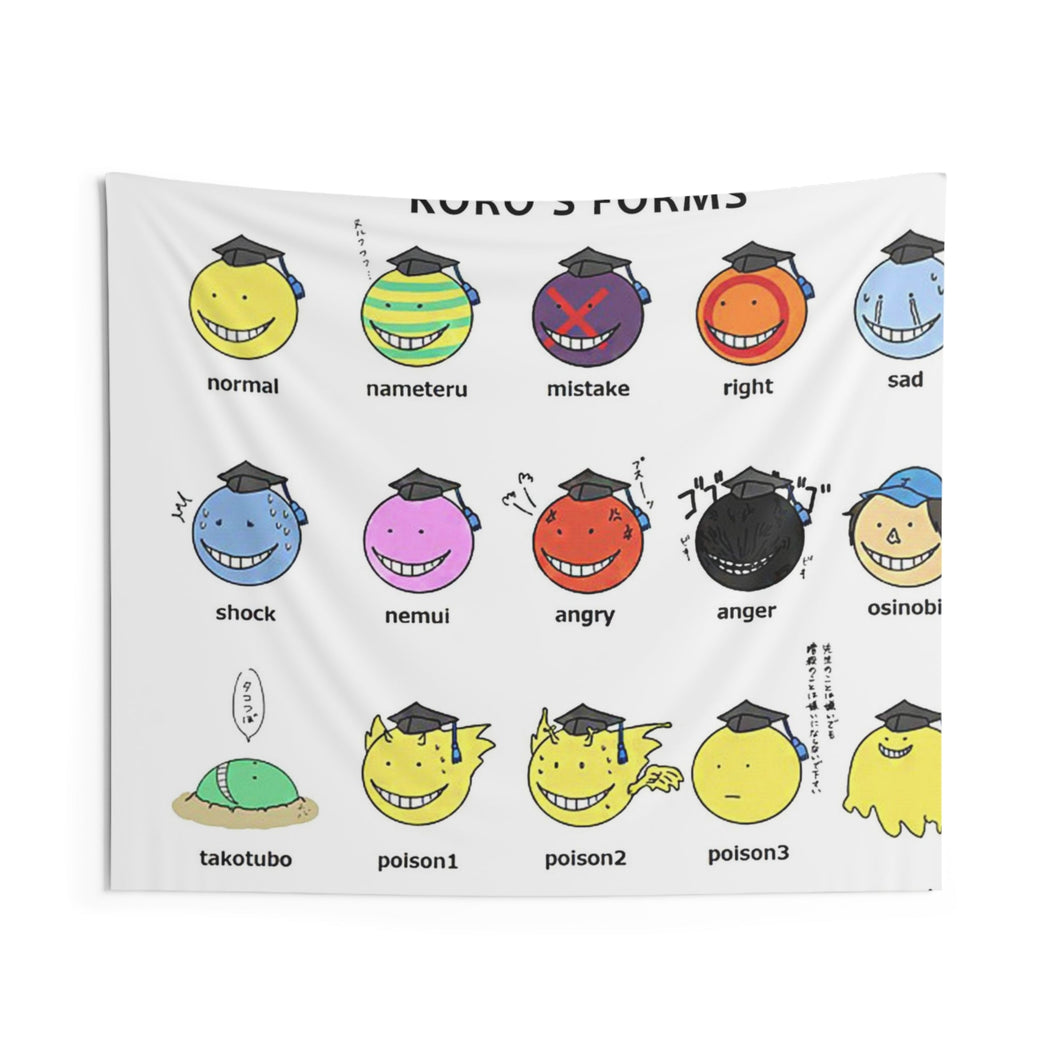 Koro-sensei's forms Indoor Wall Tapestry