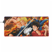 Load image into Gallery viewer, Sabo,Ace and Luffy RGB LED Mouse Pad (Desk Mat)
