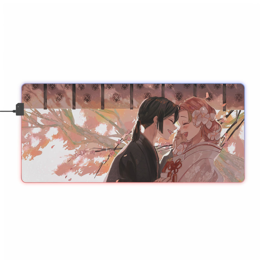 Mitsuri Kanroji Obanai Iguro RGB LED Mouse Pad (Desk Mat)