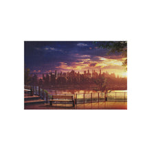 Load image into Gallery viewer, Futuristic Anime Cityscape At Sunset Rug
