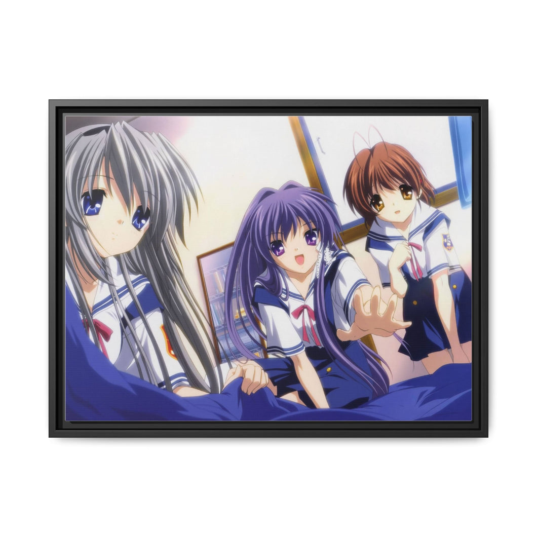 Clannad Nagisa Furukawa, Tomoyo Sakagami, Kyou Fujibayashi Canvas Framed Art Print