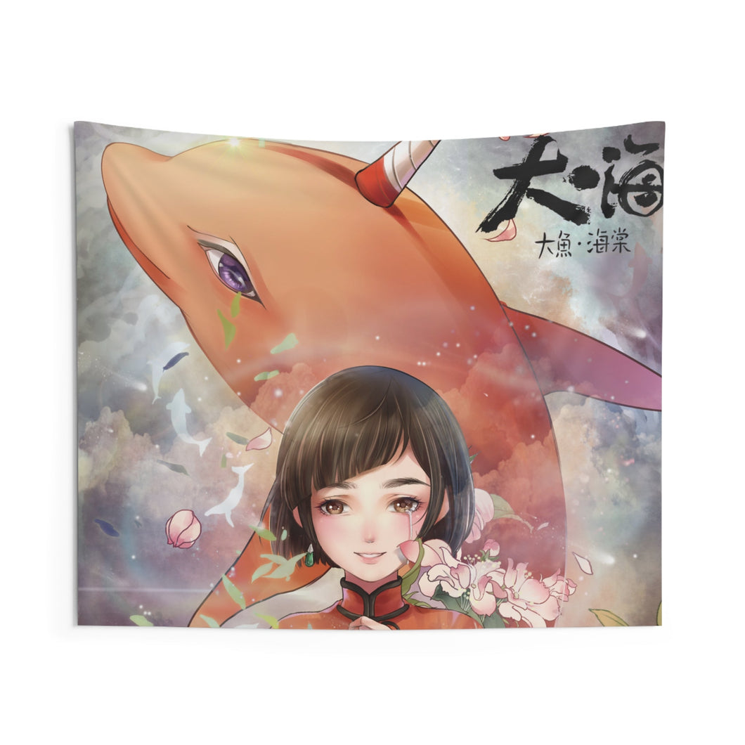 Big Fish & Begonia Indoor Wall Tapestry