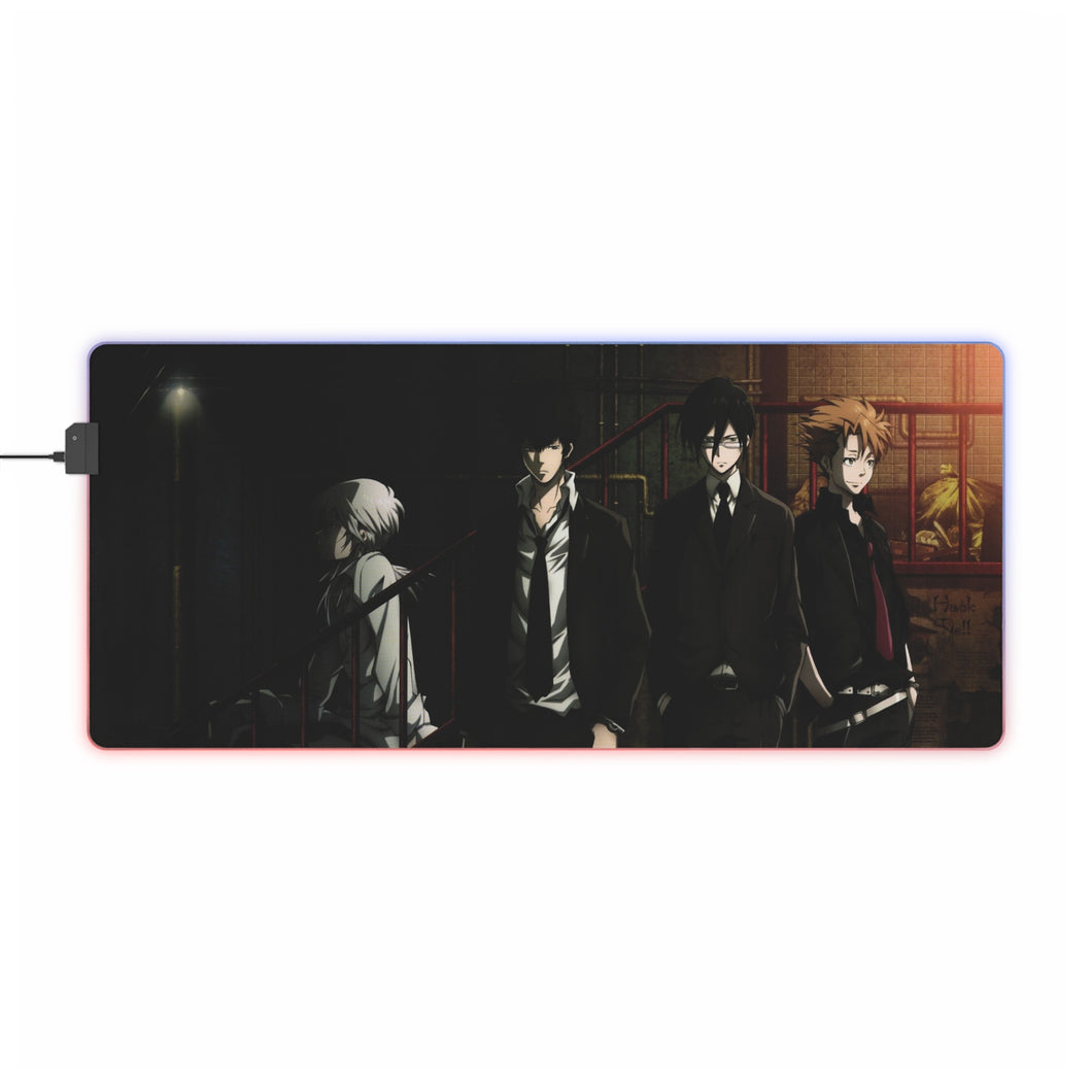 Psycho-Pass Inspecters and a villain RGB LED Mouse Pad (Desk Mat)