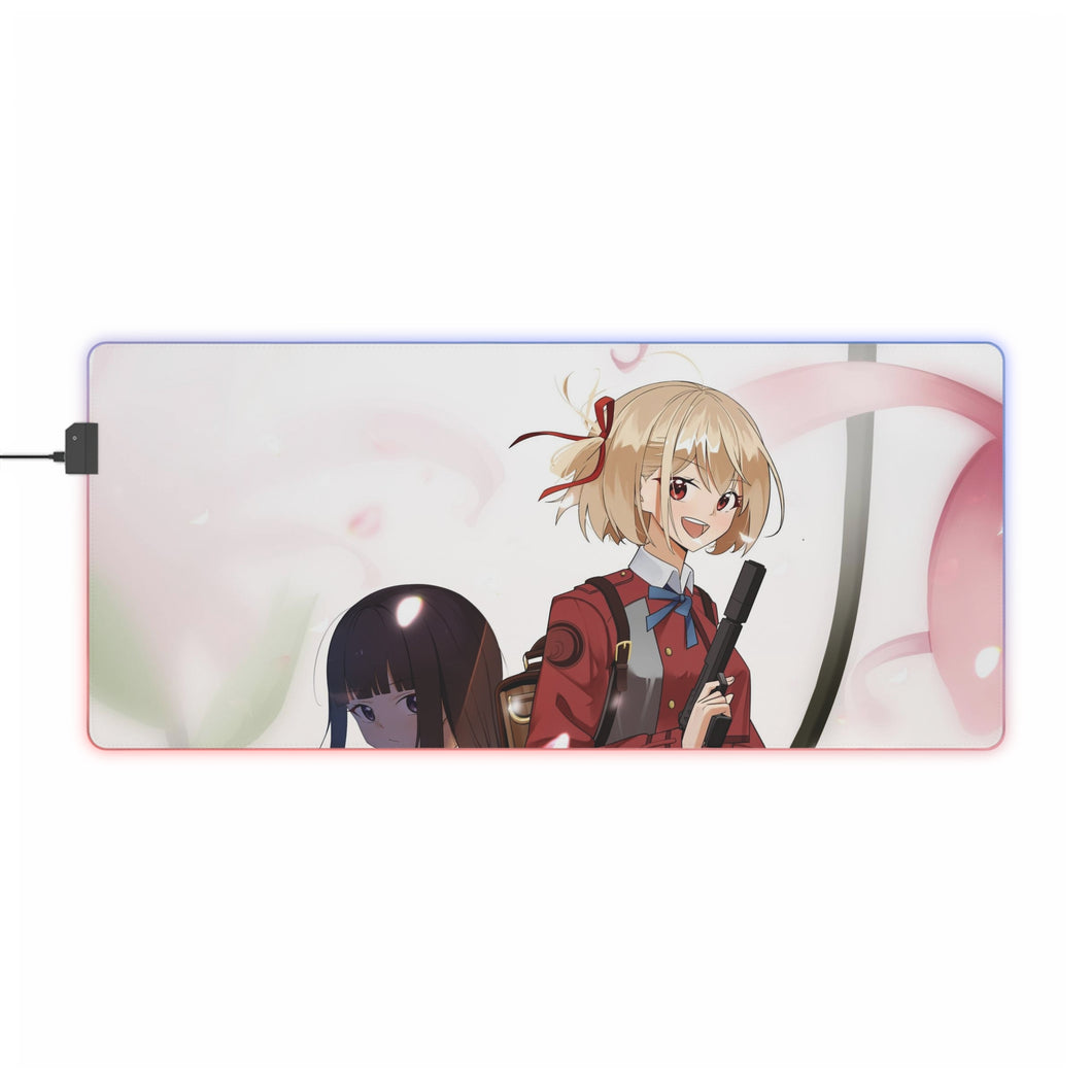 Lycoris Recoil Takina Inoue, Chisato Nishikigi RGB LED Mouse Pad (Desk Mat)