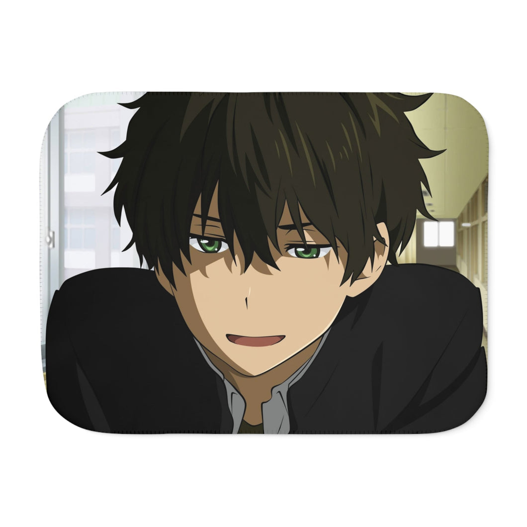 Hōtarō Oreki Hard Smile Sherpa Blanket