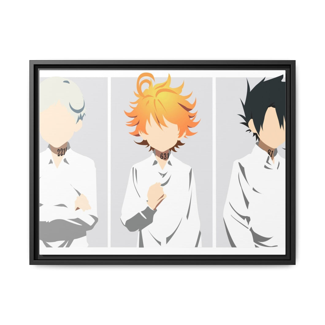 The Promised Neverland Ray, Norman, Emma Canvas Framed Art Print