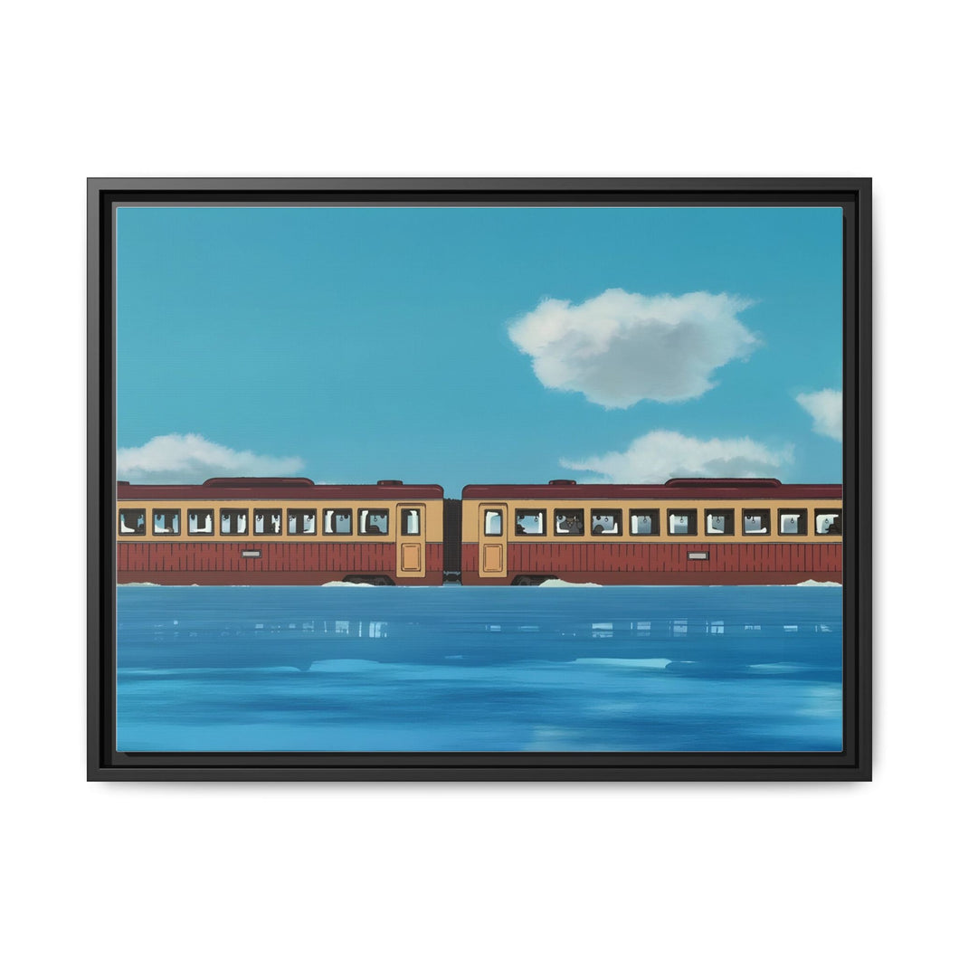 Spirited Away Train Canvas Framed Art Print