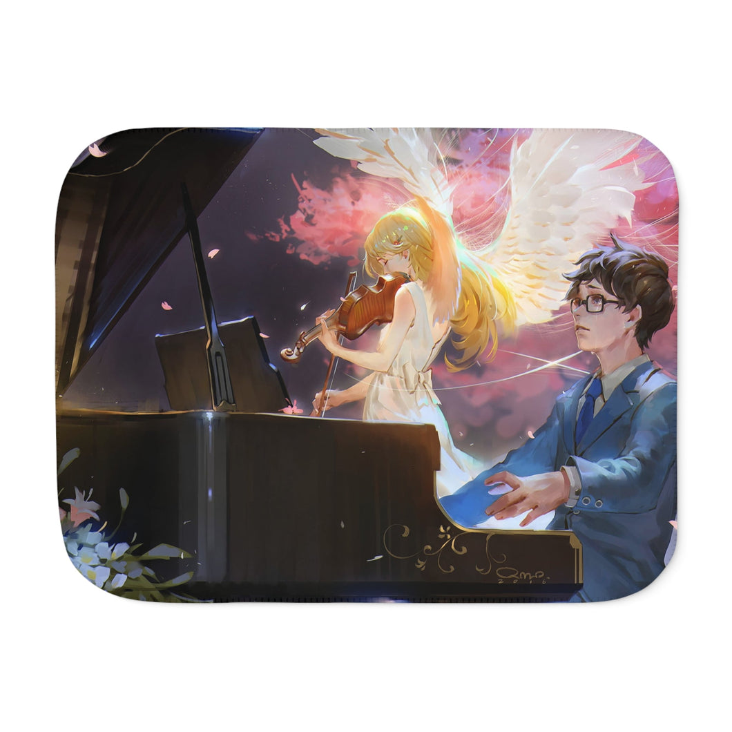 Anime Your Lie in April Sherpa Blanket