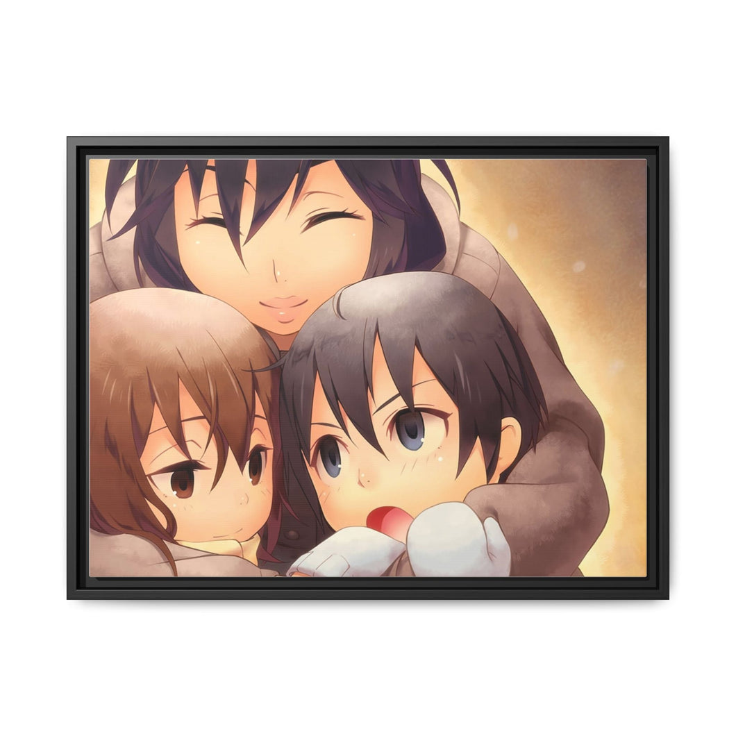 Anime ERASED Canvas Framed Art Print