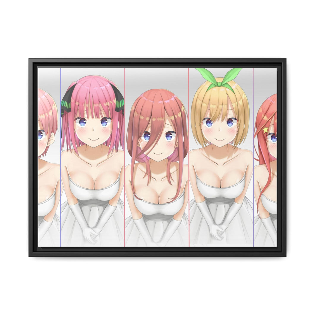 The Quintessential Quintuplets Miku Nakano, Itsuki Nakano, Nino Nakano, Yotsuba Nakano, Ichika Nakano Canvas Framed Art Print