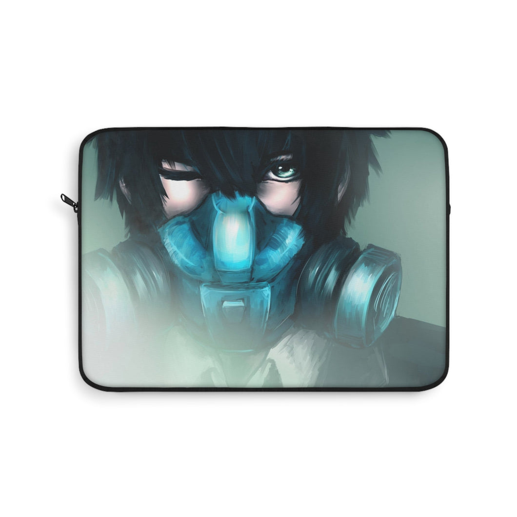 Shinya Kogami wearing Gas Mask Laptop Sleeve