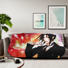 Load image into Gallery viewer, Black Butler Sherpa Blanket
