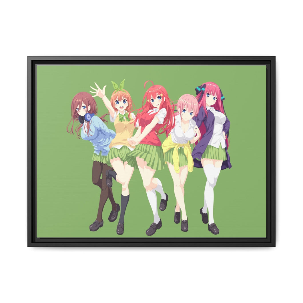 The Quintessential Quintuplets Miku Nakano, Itsuki Nakano, Nino Nakano, Yotsuba Nakano, Ichika Nakano Canvas Framed Art Print