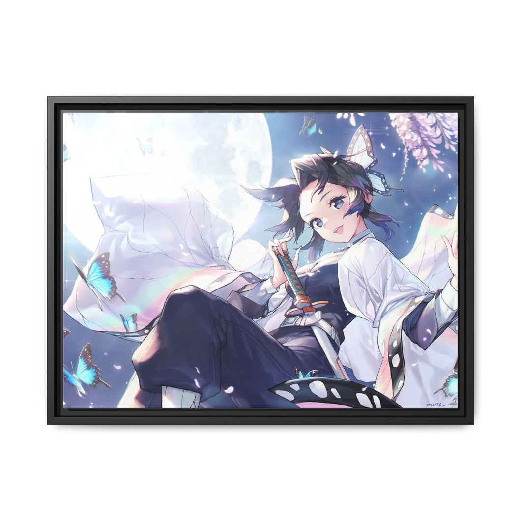 Shinobu Kochou/Kimetsu no Yaiba Canvas Framed Art Print