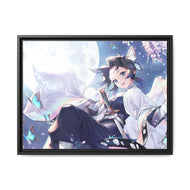Shinobu Kochou/Kimetsu no Yaiba Canvas Framed Art Print