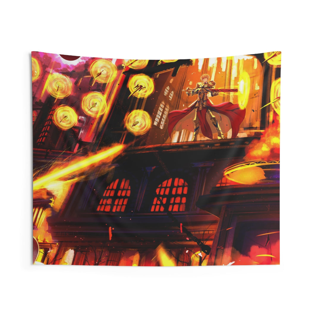 Saber x Gilgamesh Indoor Wall Tapestry