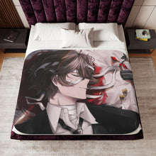 Load image into Gallery viewer, Osamu Dazai Sherpa Blanket

