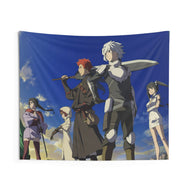 Is It Wrong to Try to Pick Up Girls in a Dungeon? Bell Cranel, Hestia, Liliruca Arde, Yamato Mikoto, Welf Crozzo Indoor Wall Tapestry