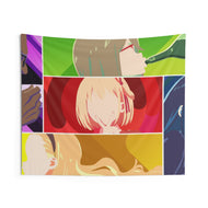 Lycoris Recoil Takina Inoue, Chisato Nishikigi, Kurumi, Mizuki Nakahara, Mika Indoor Wall Tapestry
