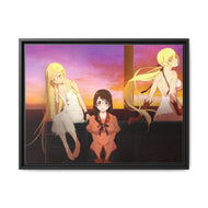 Kiss Shot and Hanekawa Canvas Framed Art Print