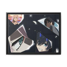 Load image into Gallery viewer, Hiro and Zero Two Moments In Broken Glass Canvas Framed Art Print
