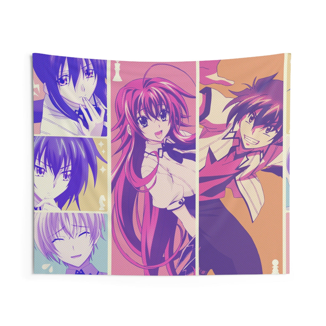 High School DxD Rias Gremory, Akeno Himejima, Issei Hyoudou, Koneko Toujou, Asia Argento Indoor Wall Tapestry