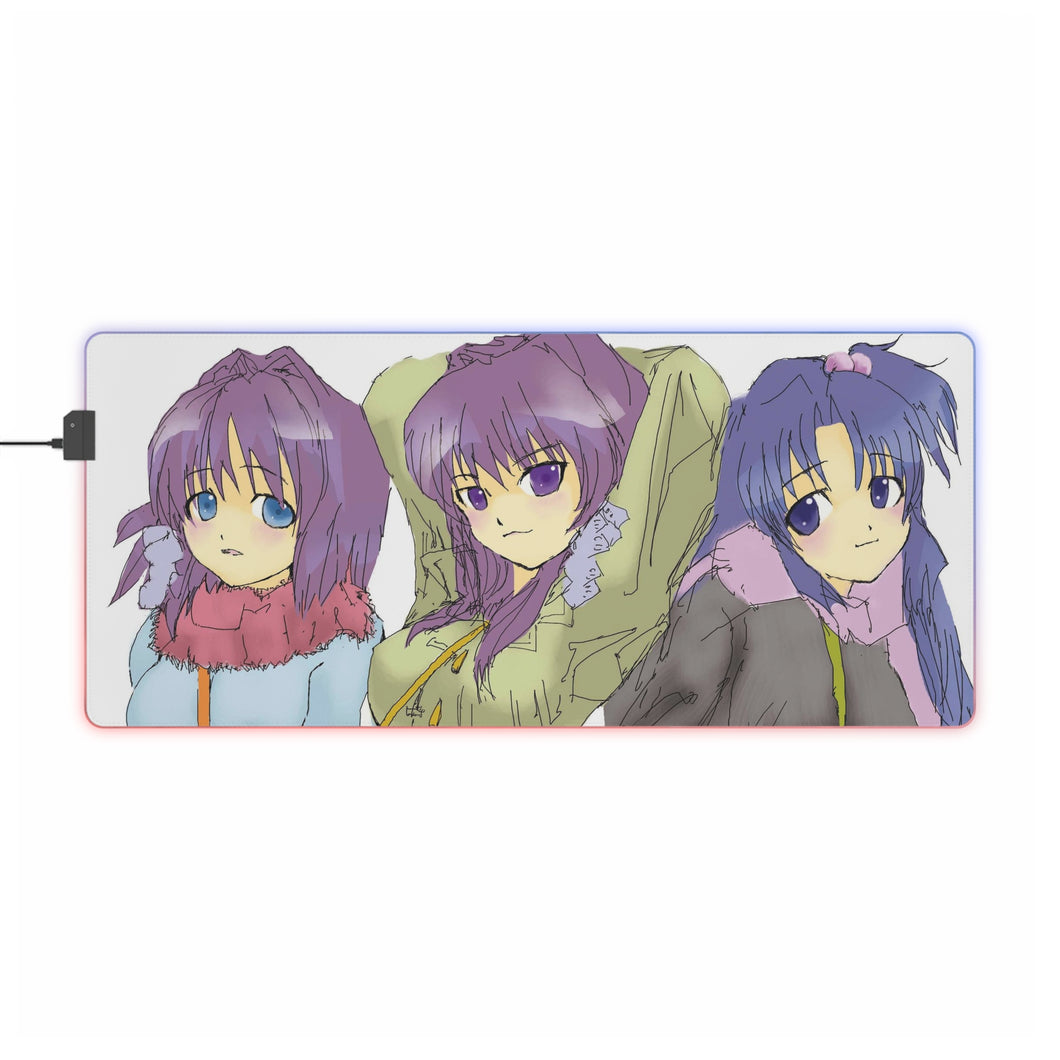 Clannad Kyou Fujibayashi, Kotomi Ichinose, Ryou Fujibayashi RGB LED Mouse Pad (Desk Mat)