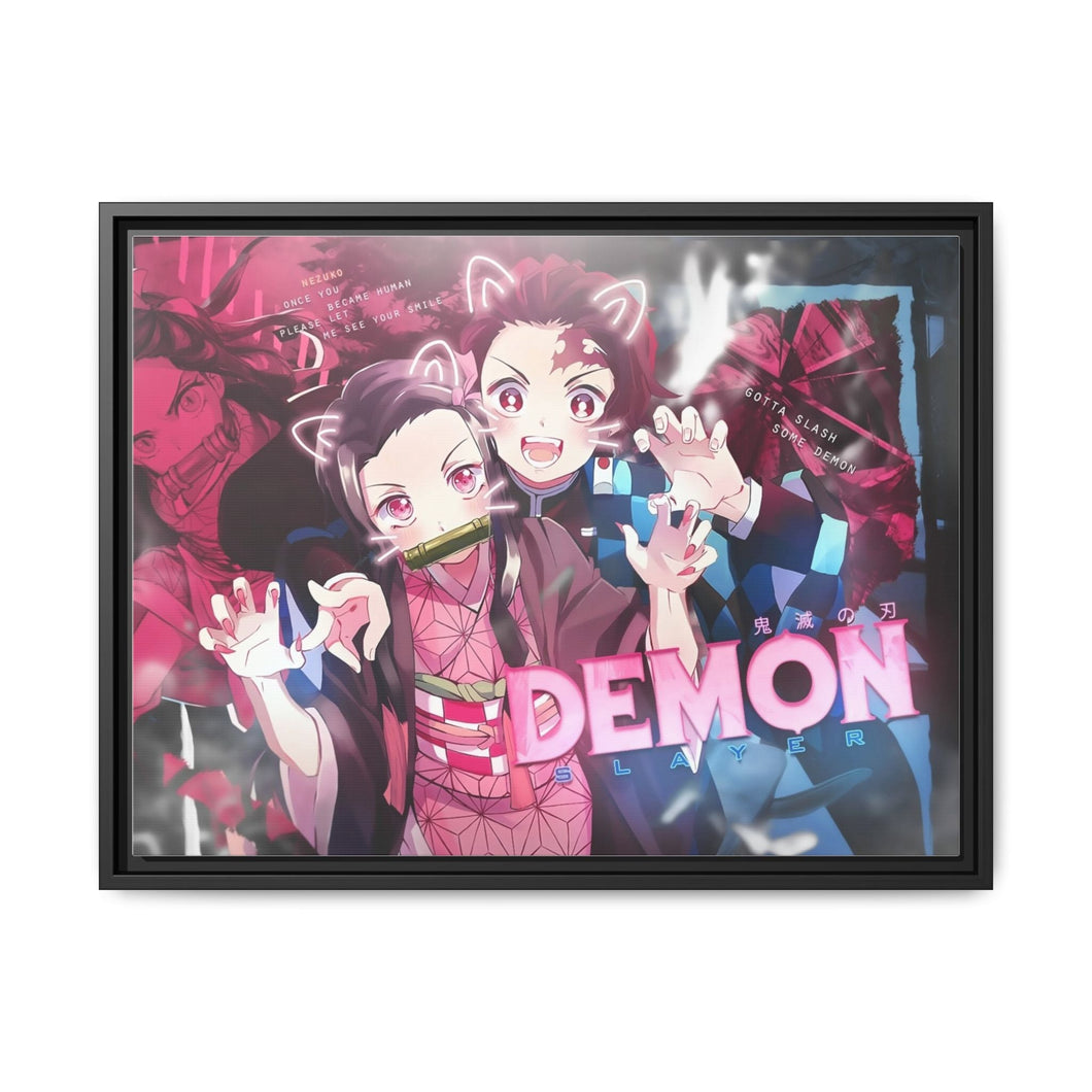 Demon Slayer: Kimetsu no Yaiba Nezuko Kamado Canvas Framed Art Print