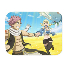 Load image into Gallery viewer, Fairy Tail Natsu Dragneel, Lucy Heartfilia, Happy Sherpa Blanket

