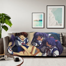 Load image into Gallery viewer, Clannad Nagisa Furukawa, Kyou Fujibayashi, Kotomi Ichinose, Ryou Fujibayashi Sherpa Blanket
