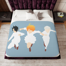 Load image into Gallery viewer, The Promised Neverland Ray, Norman, Emma Sherpa Blanket
