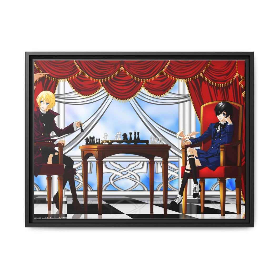Boring game of chess Canvas Framed Art Print
