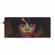 Woman with Gold Stitches on her Face RGB LED Mouse Pad (Desk Mat)