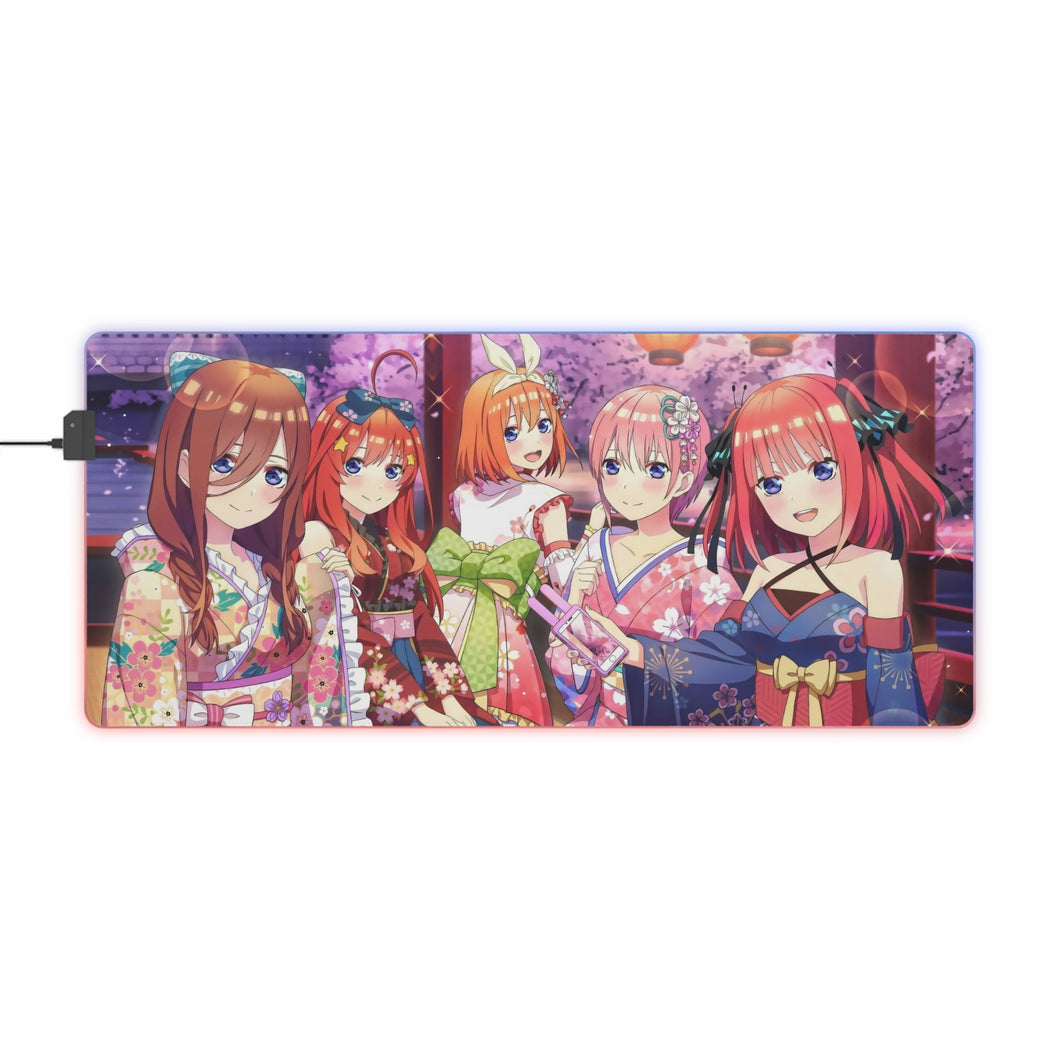The Quintessential Quintuplets Miku Nakano, Itsuki Nakano, Nino Nakano, Yotsuba Nakano, Ichika Nakano RGB LED Mouse Pad (Desk Mat)
